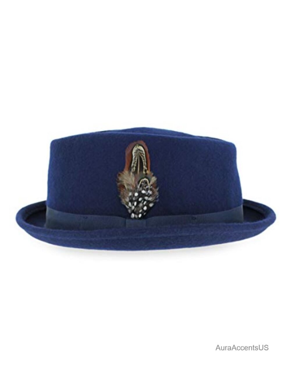 100% Pure Wool Porkpie Fedora Hat Vintage Snap Brim Formal Party